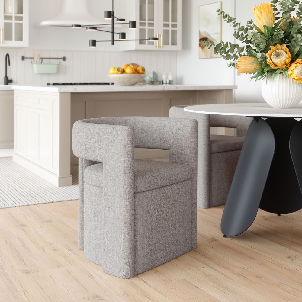 Papua Grey Performance Fabric Dining Chair