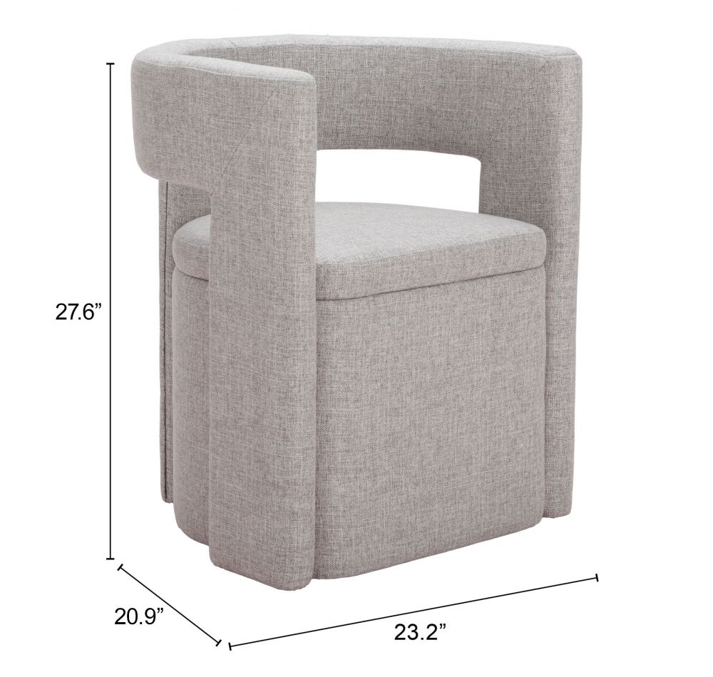 Papua Grey Performance Fabric Dining Chair
