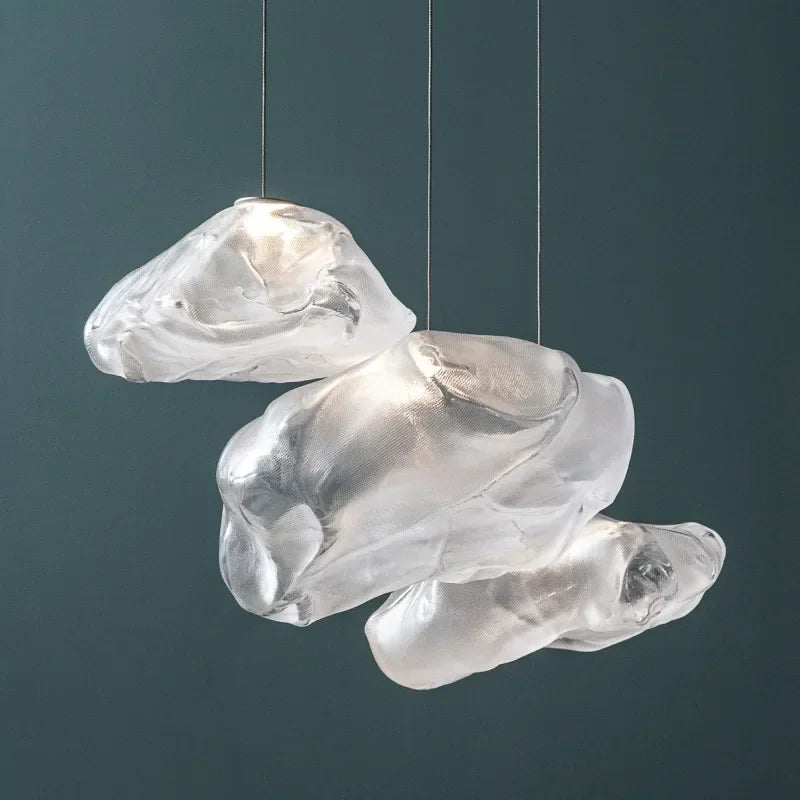 Led Chandelier Pebble Glass Pendant