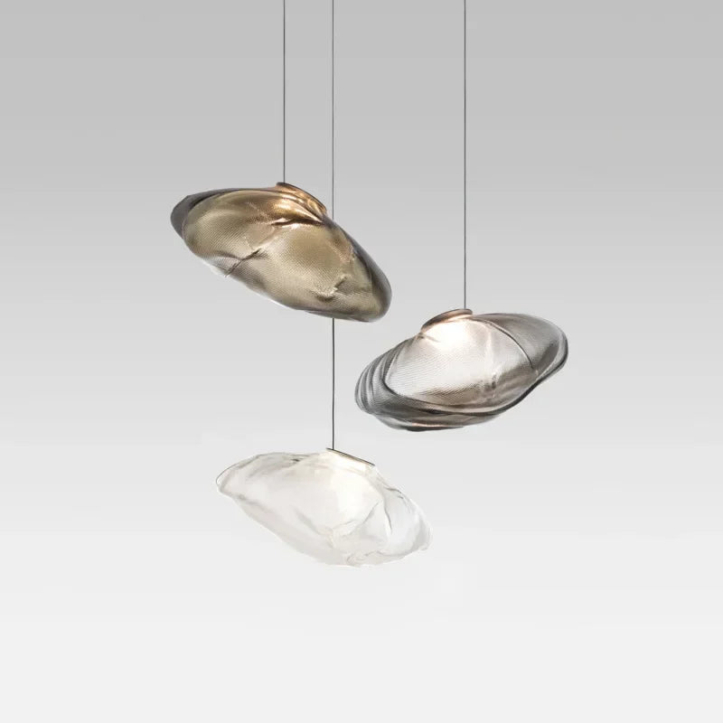 Led Chandelier Pebble Glass Pendant