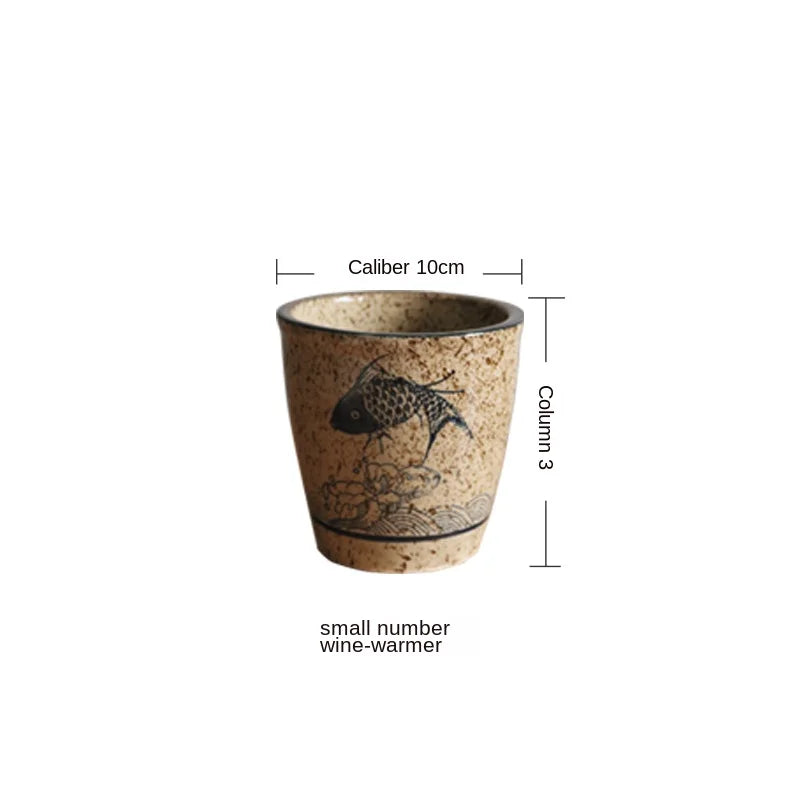 DecorBites™ Ceramic Wine Set: Small Wine Glass Dispenser & Jug Set