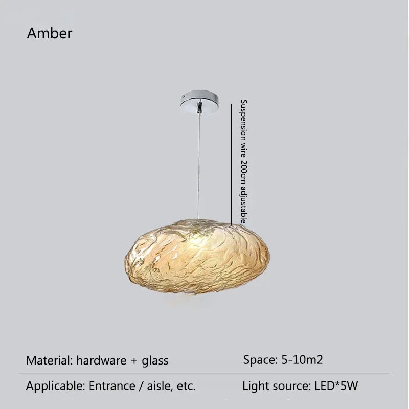 Led Chandelier Pebble Glass Pendant