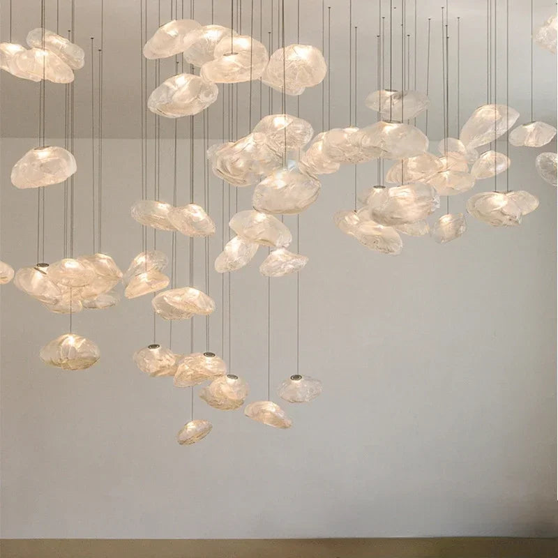 Led Chandelier Pebble Glass Pendant