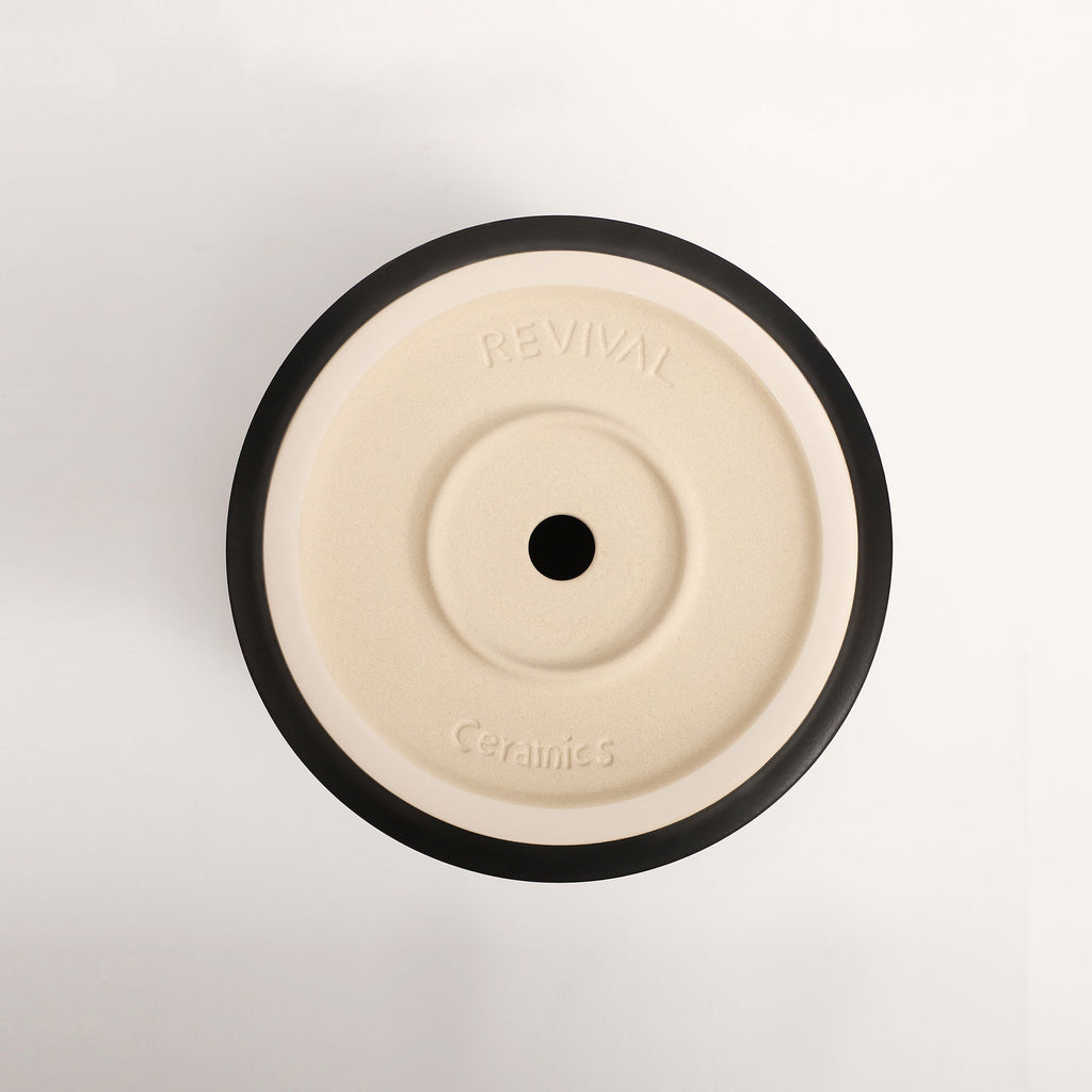 The Ceramic Cylinder Planter with Saucer, 2nd Generation
