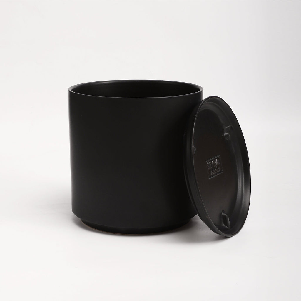The Ceramic Cylinder Planter with Saucer, 2nd Generation