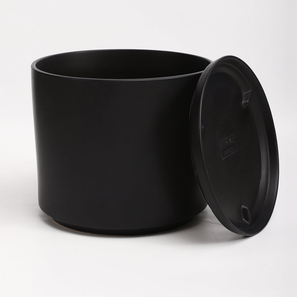 The Ceramic Cylinder Planter with Saucer, 2nd Generation