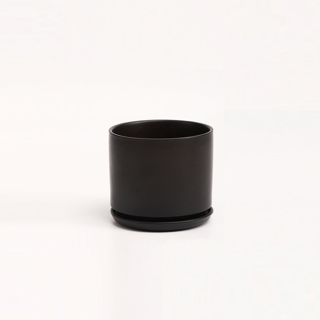 The Ceramic Cylinder Planter with Saucer, 2nd Generation