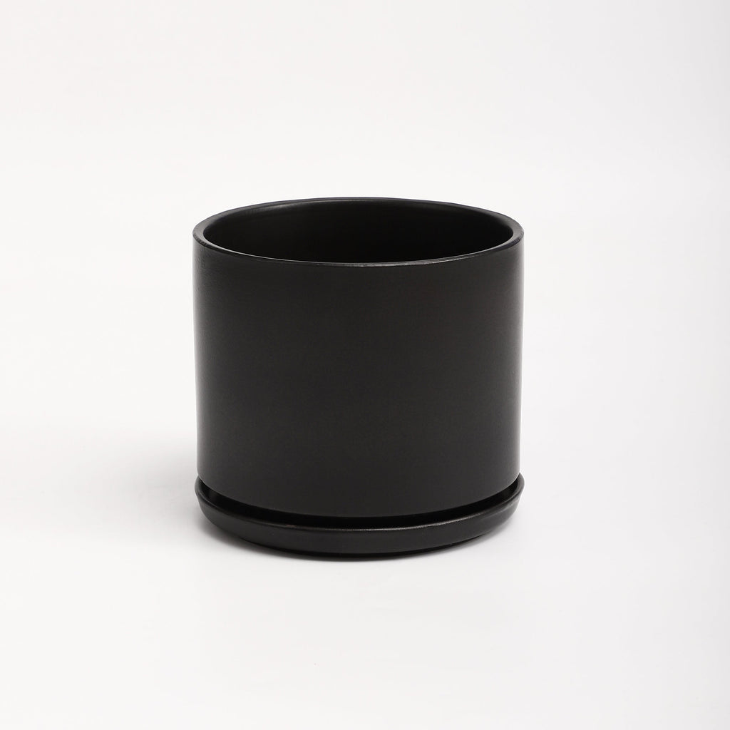 The Ceramic Cylinder Planter with Saucer, 2nd Generation